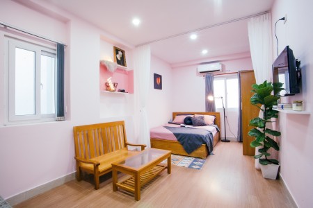 Căn hộ mini full nội thất thiết kế sàn gỗ, Cách Mạng Tháng Tám, Q10, giá rẻ