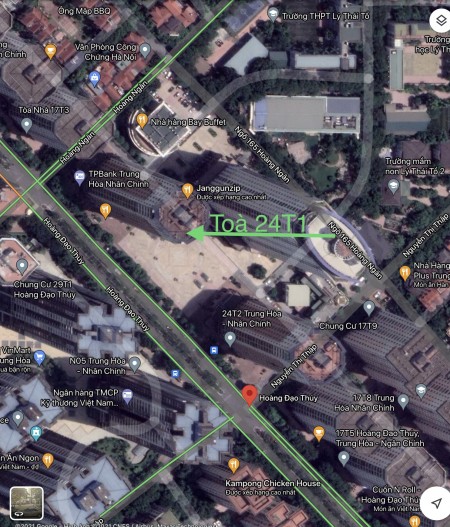 Cho thuê căn hộ hai ngủ tại toà 24T1, Hoàng Đạo Thuý