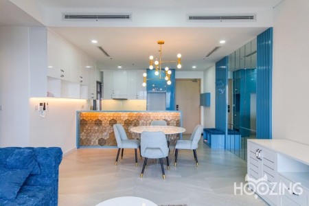 Palm Heights - căn hộ 3PN siêu sang tone xanh trắng cho thuê 19tr/th - xem nhà gọi ngay 0936240720
