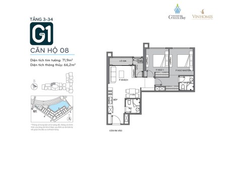 Cho thuê căn hộ chung cư Vinhomes Green Bay Nam Từ Liêm 2PN, 70m2, giá cực rẻ
