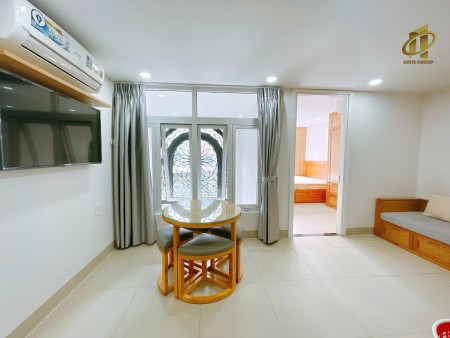 Cho thuê căn hộ 1pn bao rộng bao thoáng mát, đầy đủ nội thất, ngay cầu Điện Biên Phủ