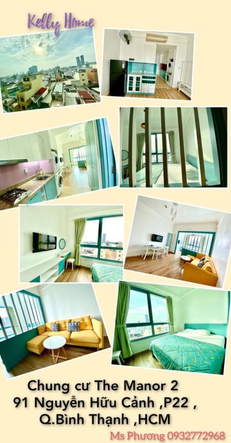 Cho thuê chung cư cao cấp tại The Manor tầng 4 tổng diện tích 40m2, Full nội thất