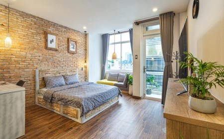 Căn hộ Studio ban công thiết kế hiện đại gần Đài truyền hình
