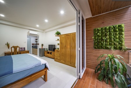Cho thuê căn hộ 35m2, Full nội thất cao cấp, có ban công đầy nắng và gió tự nhiên