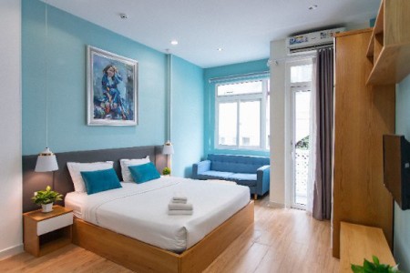 Căn hộ studio ban công, nội thất xị xò ngay Ngã Sáu Phù Đổng