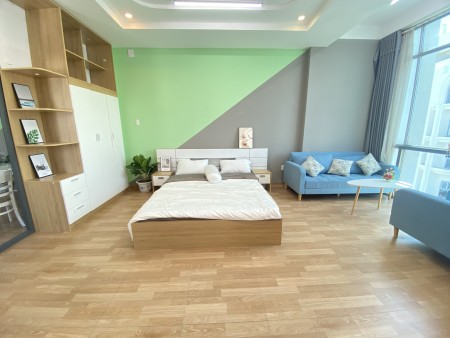 Cho thuê căn hộ Ban Công lớn Full Nội thất, 1 PHÒNG NGỦ _ Máy giặt riêng _Rộng thoáng mát Dt 60m2