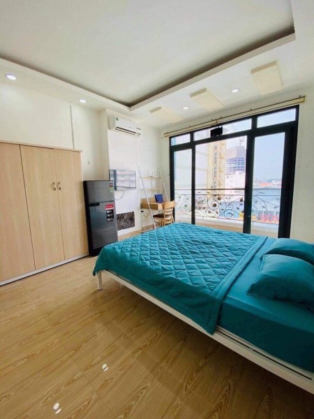 Căn hộ 1 phòng ngủ studio, Bình Thạnh, Full nội thất, Ban Công