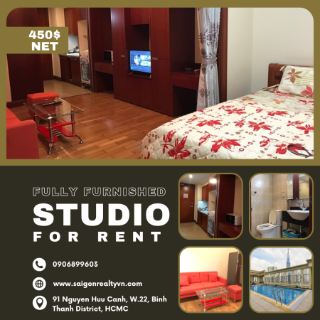 Cho thuê Studio đủ nội thất tại The Manor