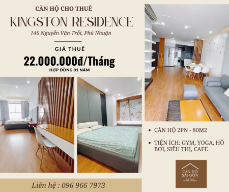 Cho thuê căn 2PN/80m2 Kingston Nguyễn Văn Trỗi-Phú Nhuận