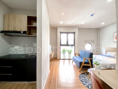 Căn hộ studio vách ngăn mới 100%  khai trương, nội thất cao cấp, cửa sổ ánh sáng