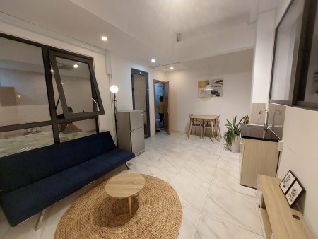 Cho thuê căn Penthouse 1 phòng ngủ riêng biệt, full nội thất, cửa sổ lớn gần chợ Tân Định