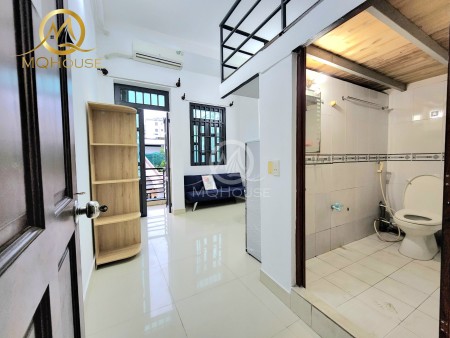 Căn hộ duplex-1PN rộng đến 50m2 full nội thất có ban công gần cầu vượt hoàng hoa thám