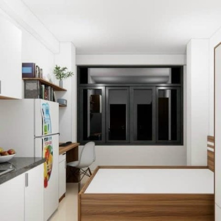 Căn hộ cho thuê mới 100% có cửa sổ to full nt thoáng mát gần Chợ Bà Chiểu