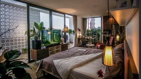C.Hộ Luxury 1PN Style Indochine Balcony View Landmark 81| 0827405015