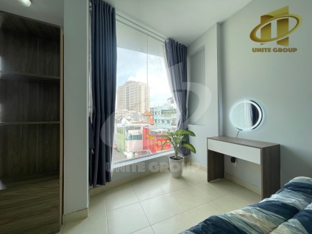 Cho thuê căn hộ dịch vụ full nội thất có ban công lớn mặt tiền thuận tiện di chuyển quận 1,3,4,5,7,8