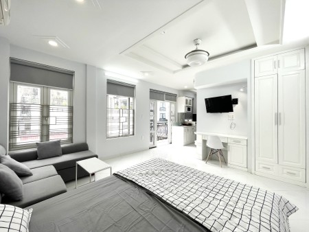 CHDV Studio balcon full nội thất máy giặt riêng gần Lãnh sự quán Hàn Quốc, Chợ Bến Thành Q1, 40m2, 1 phòng ngủ, 1 toilet