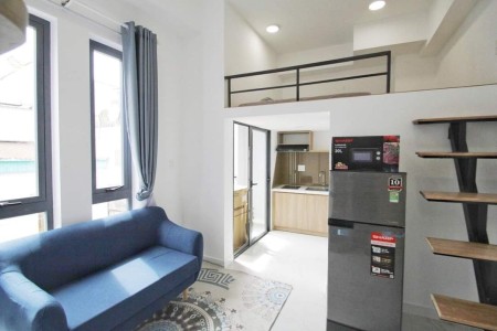 Căn hộ 35m2 mới full nội thất tại Q.Tân Bình, giá 5tr6/tháng, có ban công, hầm xe, bảo vệ, giờ tự do