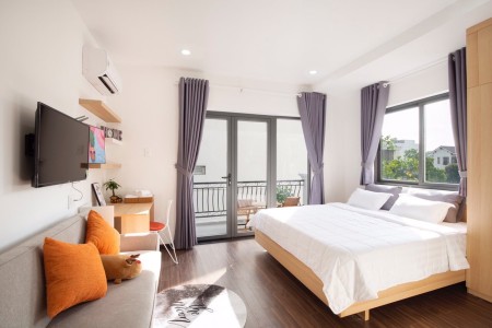 Căn hộ Studio ban công tách bếp xinh - xịn, giá 10 triệu/tháng, diện tích 35m2 1 pn 1 wc