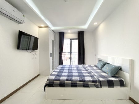 Studio full nội thất + bancol thoáng + máy giặt riêng