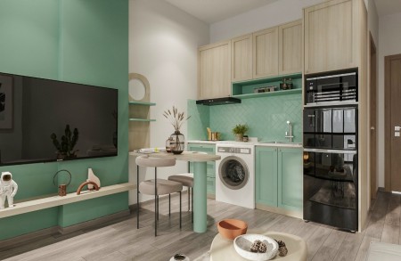 Cho thuê căn hộ 1 pn duplex máy giặt sấy trong phòng đường Phan Đình Phùng