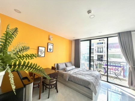 Căn Hộ Studio Ban Công 35m2 FullNT Nhà Mặt Tiền Có Thang Máy Đầy Đủ Tiện Ích