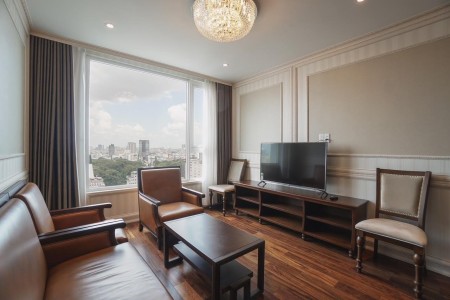 Cho thuê căn hộ cao cấp Léman Luxury Apartments Q3 76m2, 2PN, 2WC, Full NT Cao Cấp. Giá Thật: 26 tr