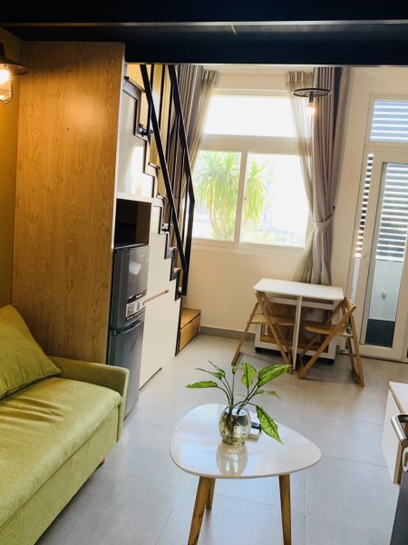 Căn hộ duplex full nội thất, cửa sổ thoáng, máy giặt riêng gần khu chế xuất