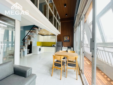 Căn hộ dịch vụ duplex cao cấp full nội thất 3pn ban công Bạch Đằng, Trường Sơn