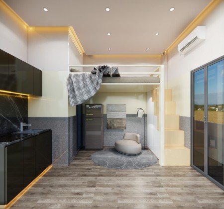 Cho thuê Căn hộ mới xây ngay ở được 3-4 người giữa DH Văn Hiến - Đầm Sen