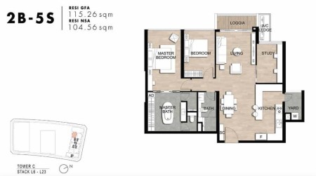 View thoáng, sang trọng diện tích lớn, 2+1PN, 35 triệu, Crest new tower