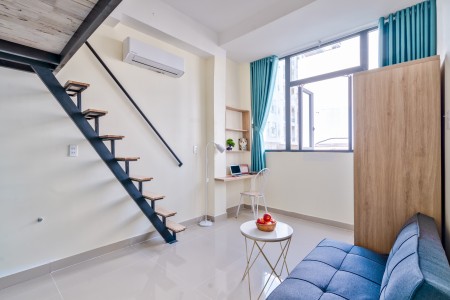 Duplex cửa sổ lớn full NT gần KCX - ĐH UFM - TDT - RMIT, 40m2, 1 phòng ngủ, 1 toilet