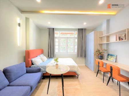 Căn hộ ban công/cửa sổ trung tâm Q1 có thang máy - gần ngã 5 Cống Quỳnh - decor màu pastel xinh xắn