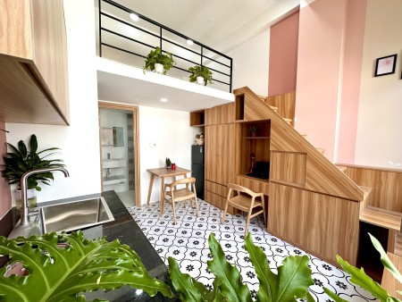 Căn Hộ gác cao full nội thất gần Bệnh viện Tân Hưng , Lotte Mart