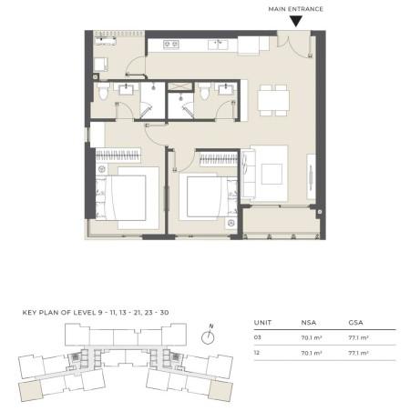 Thuê Lumiere Riverside 2PN NTCB 74m2 chỉ với 22 triệu bao phí