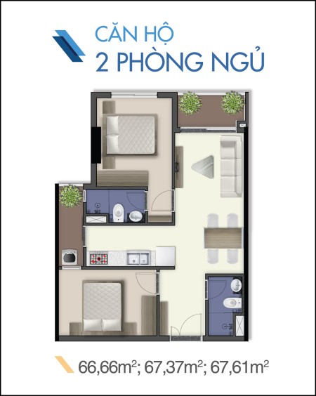 Chuyên Cho Thuê Căn Hộ Q7 Riverside, Nhà Mới 100%, 2PN, 2WC Giá 8,5 Triệu/tháng