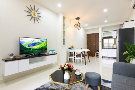 Cho thuê căn hộ SaigonRes Plaza Nguyễn Xí 71m2, 2pn, 2wc, full NT. Giá cho thuê: 13 tr/th