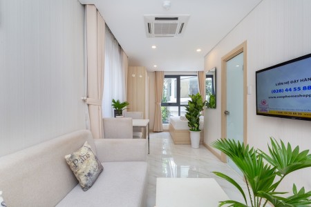 Căn hộ cho thuê ở Quận 1 gần nhà thờ Tân Định, có đầy đủ nội thất, dịch vụ dọn phòng, thang máy.