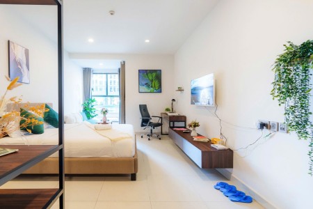 Cho Thuê Căn Hộ Studio Sài Gòn Royal nhà đẹp cực phẩm giá tốt thị trường QUẬN 4 ạ