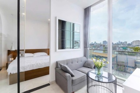 Cho Thuê CHDV Cao Cấp gần Cầu Điện Biên Phủ, Full Nội Thất, Ban công thoáng, Bảo vệ, Hầm xe