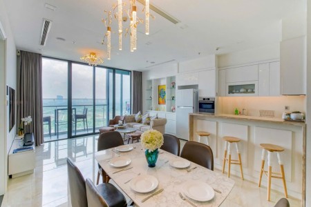 Cho thuê căn 3PN thiết kế sang trọng - Nội thất cao cấp, view sông Bitexco cực đẹp Vinhomes Ba Son