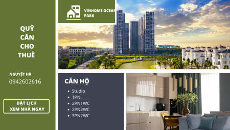 Cho thuê căn hộ Studio - 3 Phòng ngủ - Tại Vinhomes Ocean park