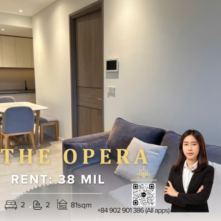 Căn hộ 2PN rộng 81m² The Opera cho thuê – View đẹp, nội thất cao cấp, giá tốt nhất thị trường