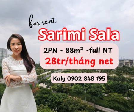 Cho Thuê Căn 2PN Sarimi 88m² – Full Nội Thất, View Thoáng, Giá Tốt 28 Triệu