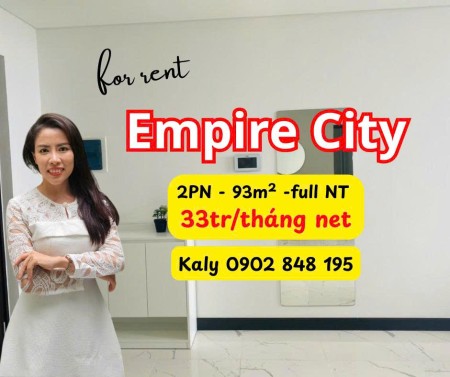 Căn Hộ 2PN Empire City, Full Nội Thất, View Đẹp, Giá 33Tr/Tháng – Nhận Nhà 01/08