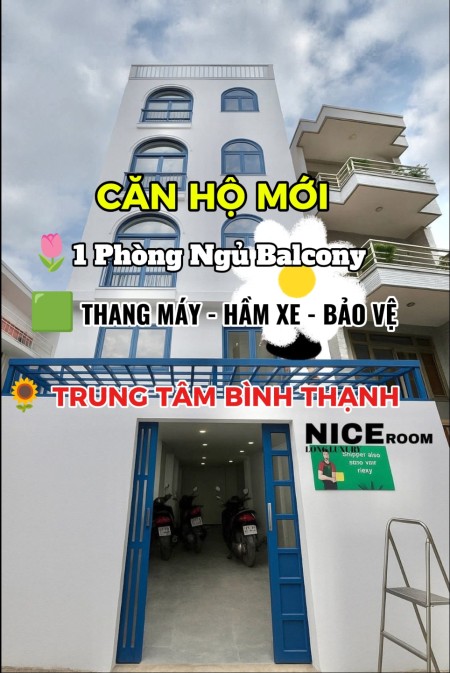 Toà Căn Hộ Mới, 1 Phòng Ngủ Ban Công, Full Nội Thất. Thang Máy. Trung Tâm Bình Thạnh, Giáp Quận 1