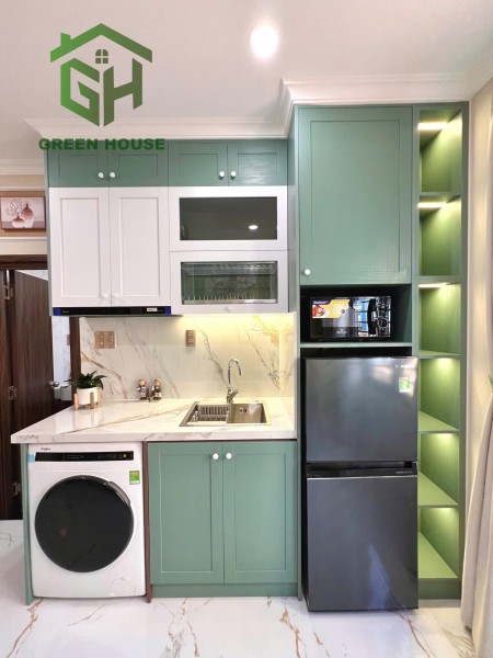 1PN tách bếp, Full nội thất, máy giặt riêng, tone trắng hiện đại, gần Landmark, Q1, Q3, Ngô Tất Tố