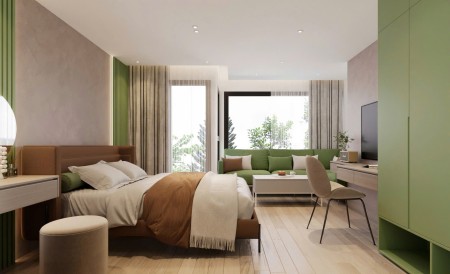 Căn hộ 1 phòng ngủ_studio_ban công_giặt riêng_y hình_45m2_Hồ Con Rùa_VX Dân Chủ_Tòa Viettel_LIM3