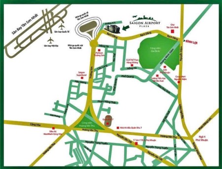 Cho thuê Saigon Aiport plaza Tân Bình với 95m2, 2PN, 2WC, Nội thất cao cấp, nhà đẹp ở liền.