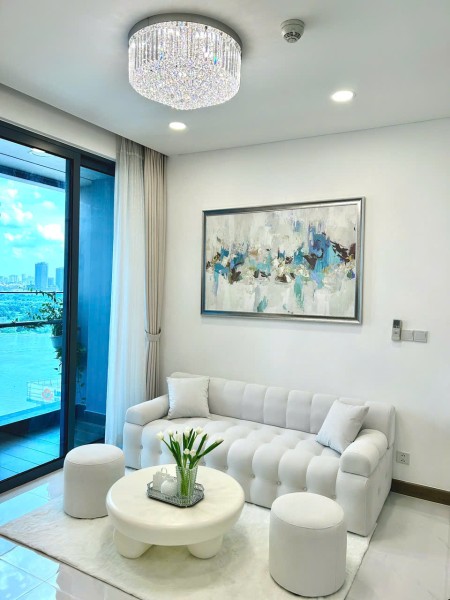 Cho thuê 1 phòng ngủ tầng cao view sông cực đẹp, nội thất bắt mắt, giá 25 triệu. tại Sunwah Pearl