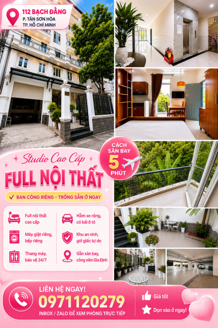Cho thuê căn hộ mini khu vực sân bay Tân Sơn Nhất